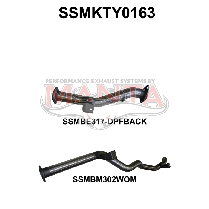 MANTA 4X4 3"/4" EXHAUST TOYOTA LANDCRUISER VDJ76 4.5L 1VD V8 TURBO DIESEL WAGON (WITH DPF) OCT 2016 ON