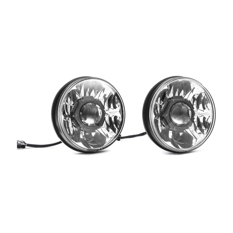 KC HILITES 7" Gravity LED Pro DOT Headlight - Driving Beam - Pair - Universal / 07-18 Jeep JK