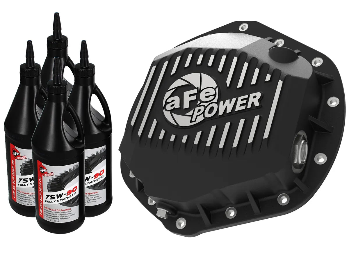 AFE POWER Street Series Rear Differential Cover Raw/Black with Oil / Machined Fins suits GMC/Chevrolet (CHECK DESCRIPTION FOR VEHICLE APPLICATION)