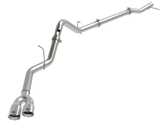 AFE POWER Rebel XD Series 3 IN 304 Stainless Steel DPF-Back Exhaust w/Dual Polished / Black Tips suits GMC Sierra / Chevrolet Silverado 1500 2023-2024
