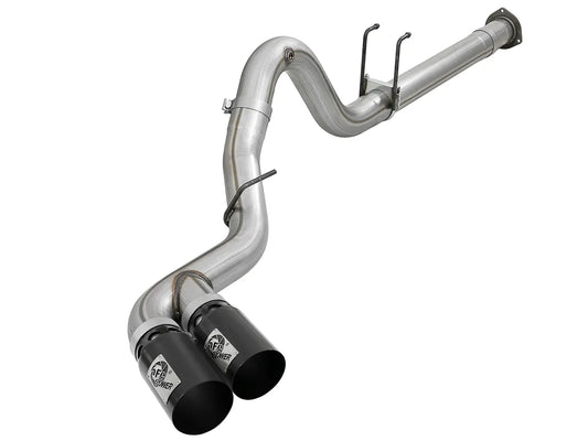 AFE POWER Rebel XD Series 4 IN 409 Stainless Steel DPF-Back Exhaust System w/ Dual Black / Polished Tips suits Ford F-250 / F-350 Super Duty 2017-2024