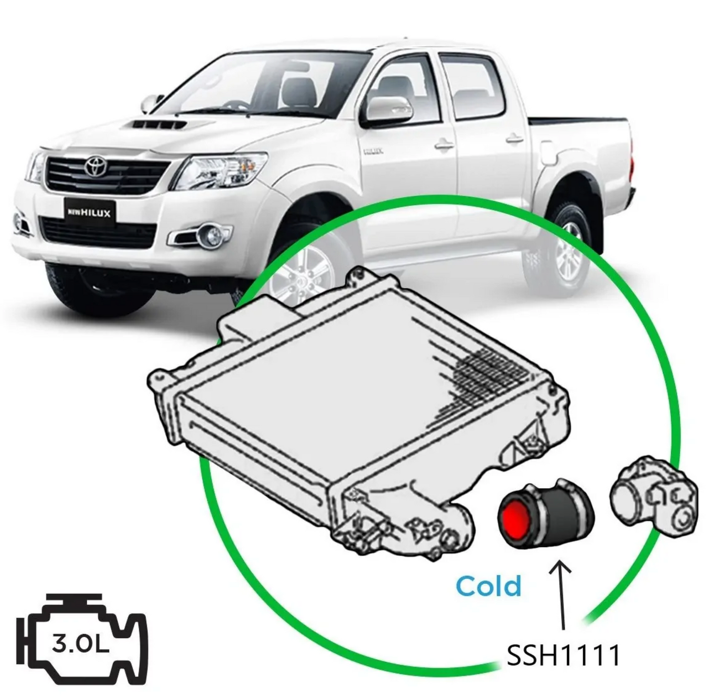 SAAS Silicone Intercooler Pipe Cold Side to suit Toyota Hilux 3.0L 1KD-FTV 2005-2015