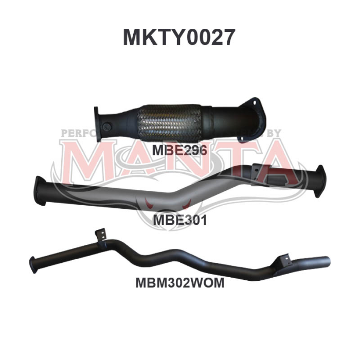 MANTA 4X4 3"/ 4" EXHAUST TOYOTA LANDCRUISER VDJ76 4.5L 1VD V8 TURBO DIESEL WAGON 2007 - 2016