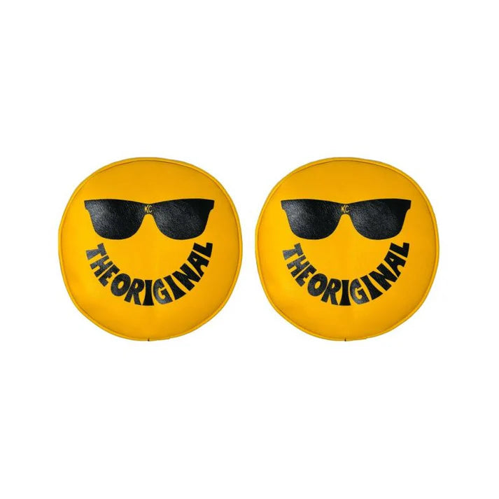 KC HILITES Retro Cover 8" Vinyl Yellow "The Original" Smiley Sunglasses (Pair)