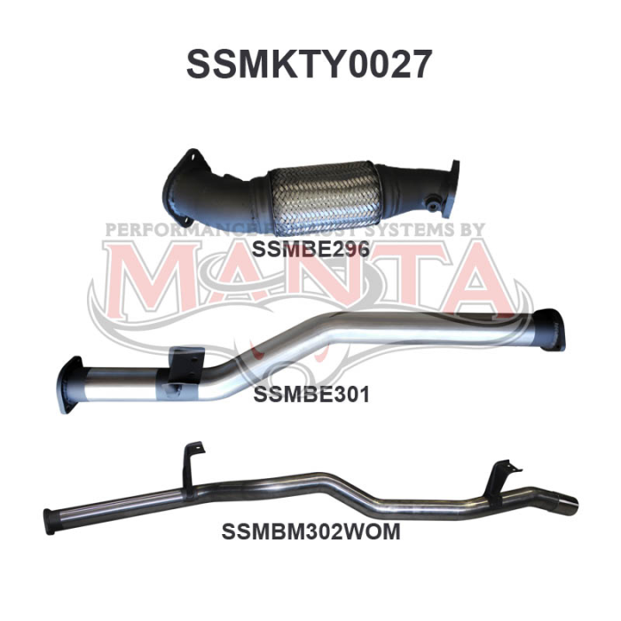 MANTA 4X4 3"/ 4" EXHAUST TOYOTA LANDCRUISER VDJ76 4.5L 1VD V8 TURBO DIESEL WAGON 2007 - 2016