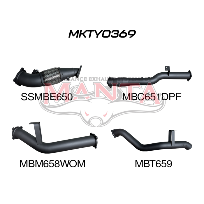 MANTA 4X4 3"/4" EXHAUST TOYOTA LANDCRUISER VDJ76 4.5L 1VD V8 TURBO DIESEL WAGON (WITH DPF) OCT 2016 ON