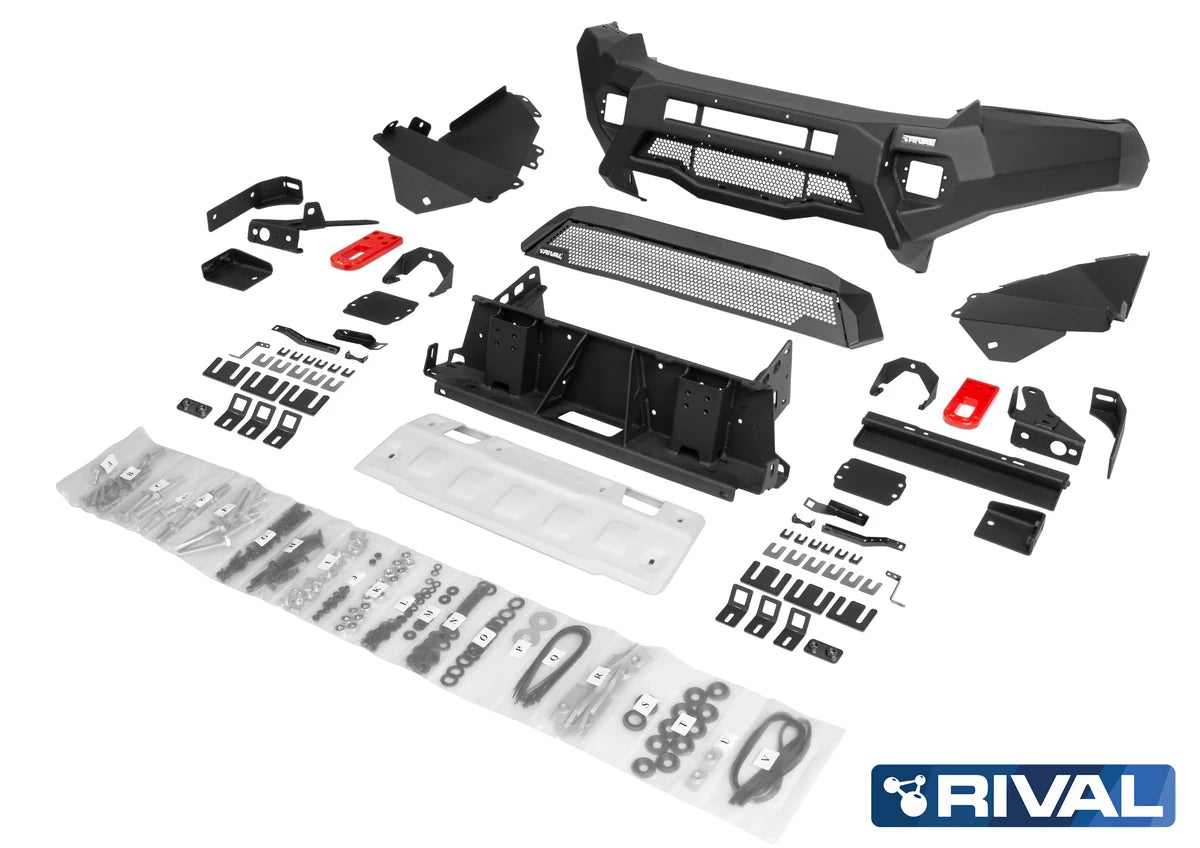 RIVAL 4X4 Aluminum Front Bar SUITS Toyota Hilux (05/2024-2025) with RIVAL LED Fog Lights (Set of 2)