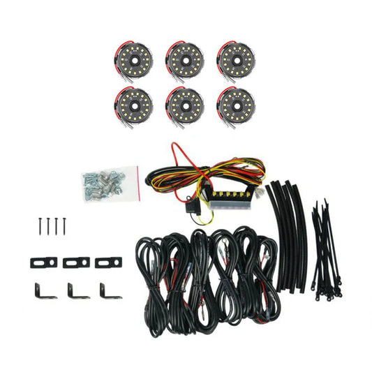 KC HILITES Cyclone V2 LED - Rock Light - 6-Light System - Clear - 5W Flood Beam
