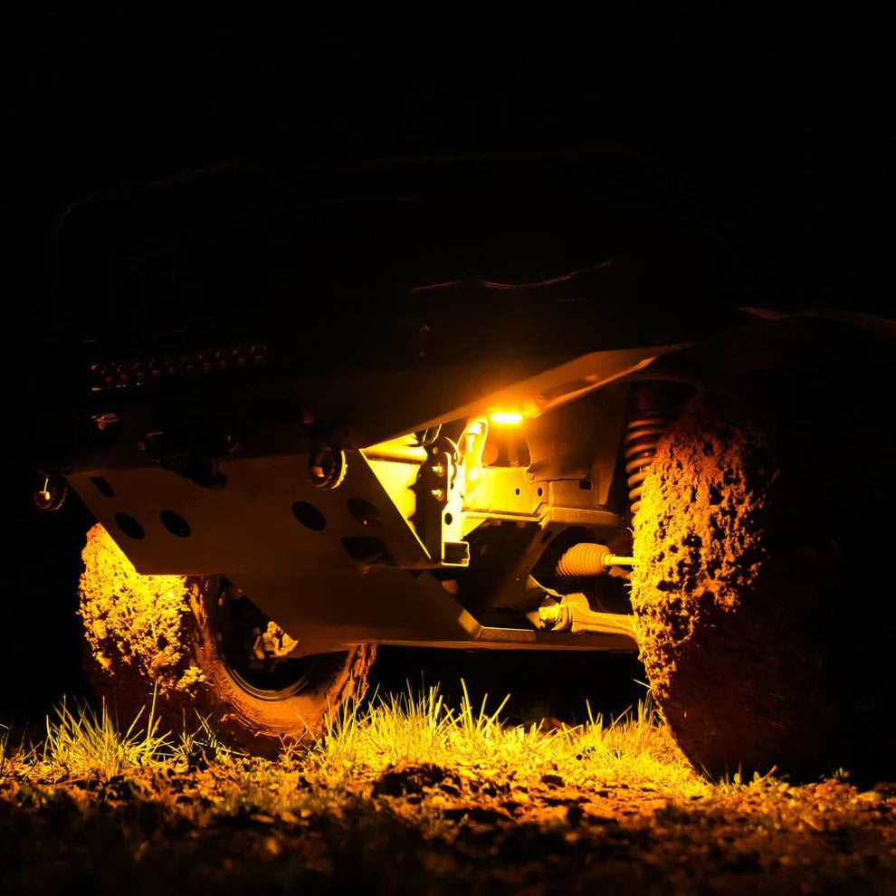 KC HILITES Cyclone V2 LED - Rock Light - 6-Light System - Amber - 5W Flood Beam