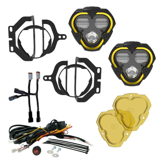 KC HILITES FLEX ERA 3 Dual Mode SAE Fog LED Light Pods - 2-Light Master Kit - Jeep JL/JT Sport Bumpers