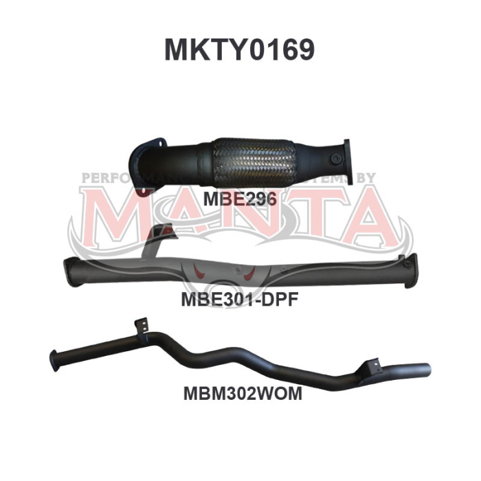 MANTA 4X4 3"/4" EXHAUST TOYOTA LANDCRUISER VDJ76 4.5L 1VD V8 TURBO DIESEL WAGON (WITH DPF) OCT 2016 ON
