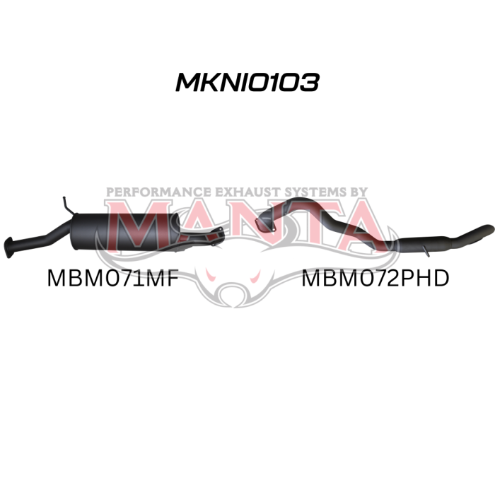 MANTA 4X4 NISSAN PATROL GU 4.8L TB48 PETROL WAGON 2.5" ALUMINISED/STAINLESS STEEL EXHAUST