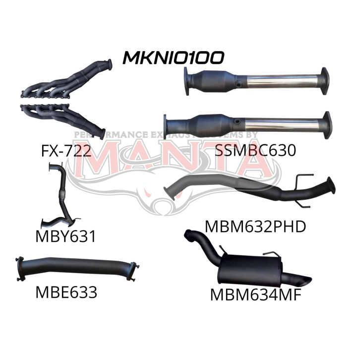 MANTA 4X4 Nissan 2024 Patrol Wagon Y62 5.6L V8 Petrol Wagon 2012 Onwards 3" ALUMINISED/STAINLESS STEEL EXHAUST