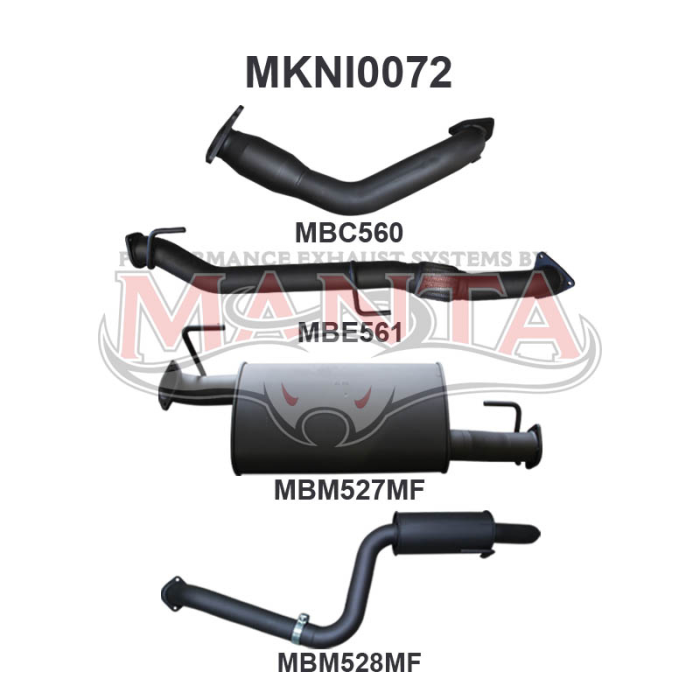 MANTA 4X4 NISSAN PATHFINDER R51 3.0L V6 TURBO DIESEL AUTOMATIC 2011 ONWARDS 3" ALUMINISED/STAINLESS STEEL EXHAUST