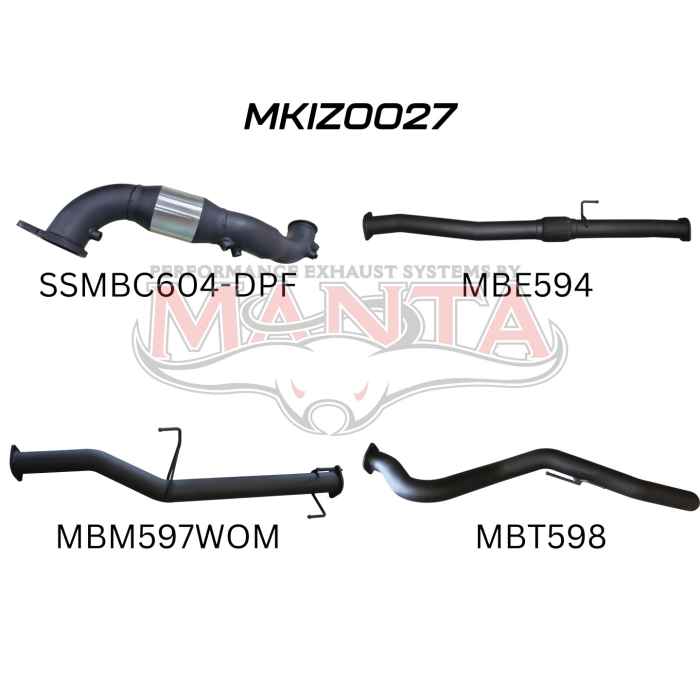 MANTA 4X4 ISUZU DMAX 3.0L 2017 - 2021 ALUMINISED/STAINLESS STEEL EXHAUST