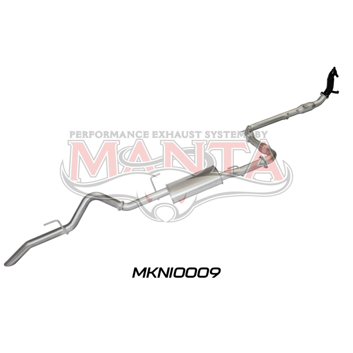 MANTA 4X4 NISSAN NAVARA D40 2.5L TURBO DIESEL AUTOMATIC (WITH DPF) 2005 - MARCH 2007 3" ALUMINISED/STAINLESS STEEL EXHAUST