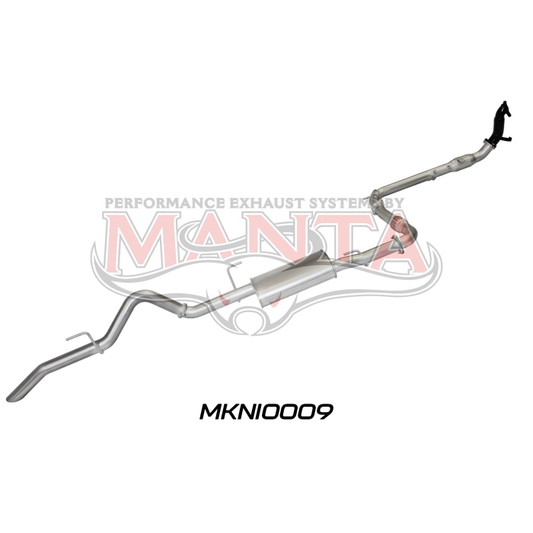 MANTA 4X4 NISSAN NAVARA D40 2.5L TURBO DIESEL AUTOMATIC (WITH DPF) 2005 - MARCH 2007 3" ALUMINISED/STAINLESS STEEL EXHAUST