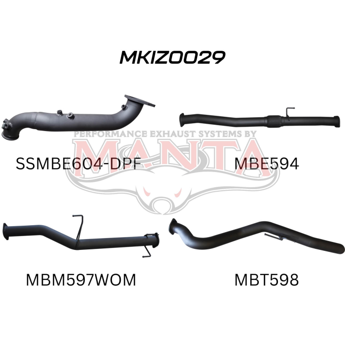 MANTA 4X4 ISUZU DMAX 3.0L 2017 - 2021 ALUMINISED/STAINLESS STEEL EXHAUST