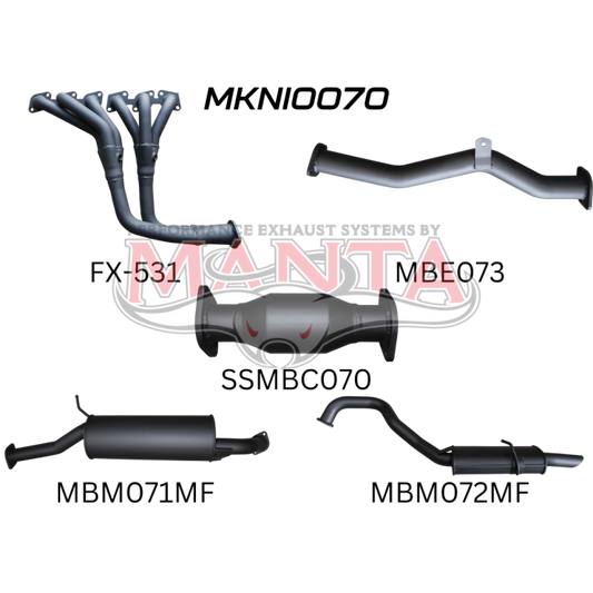 MANTA 4X4 NISSAN PATROL GU 4.8L TB48 PETROL WAGON 2.5" ALUMINISED/STAINLESS STEEL EXHAUST
