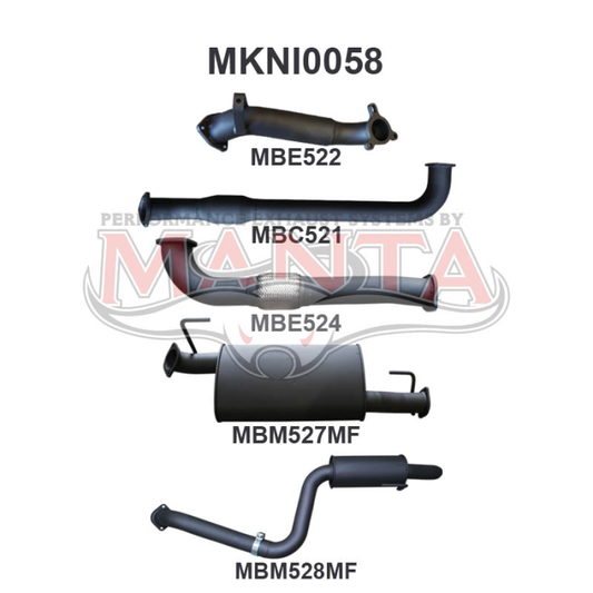 MANTA 4X4 NISSAN PATHFINDER R51 2.5L TURBO DIESEL THAI BUILT MANUAL 3" ALUMINISED/STAINLESS STEEL EXHAUST