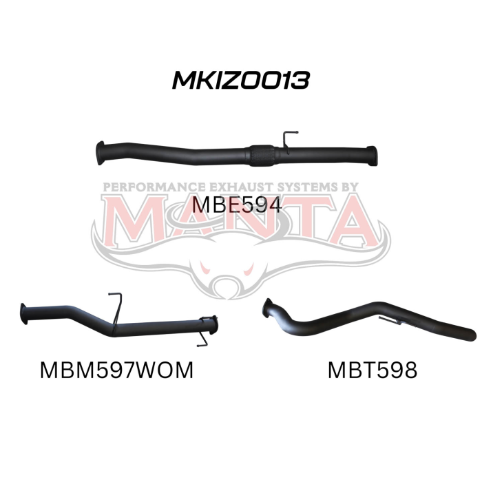 MANTA 4X4 ISUZU DMAX 3.0L 2017 - 2021 ALUMINISED/STAINLESS STEEL EXHAUST