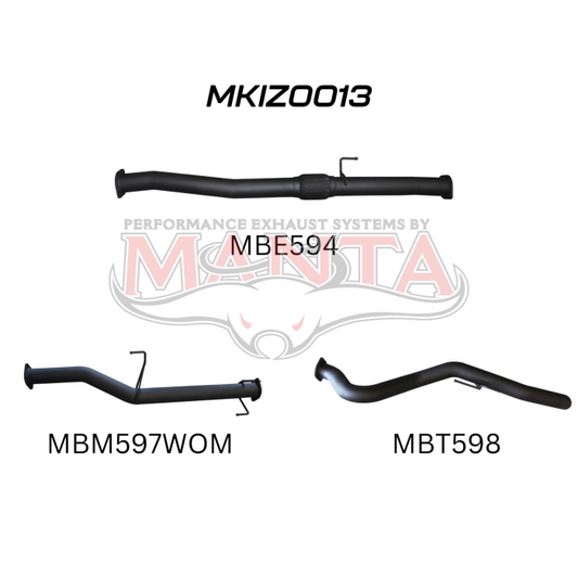 MANTA 4X4 ISUZU DMAX 3.0L 2017 - 2021 ALUMINISED/STAINLESS STEEL EXHAUST