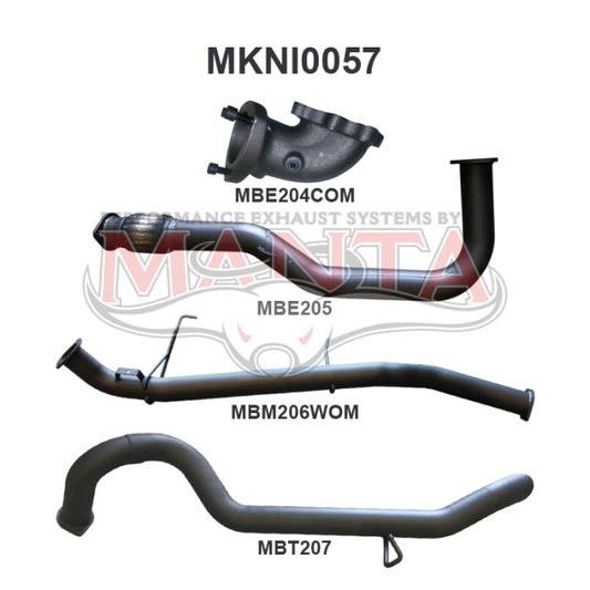 MANTA 4X4 NISSAN PATROL GQ 3.0L RB30 PETROL WAGON 3" ALUMINISED/STAINLESS STEEL EXHAUST