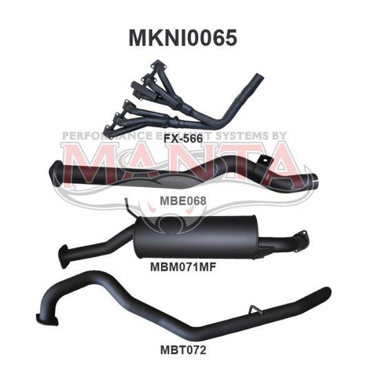 MANTA 4X4 NISSAN PATROL GU 4.2L TD42 NON TURBO DIESEL WAGON 2.5" ALUMINISED/STAINLESS STEEL EXHAUST