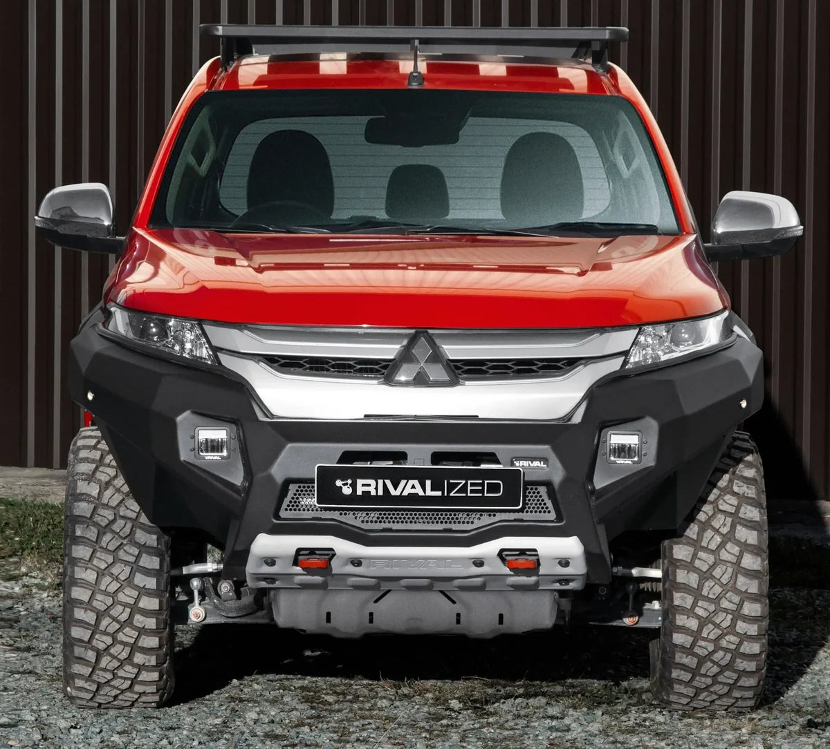 RIVAL 4X4 Aluminum Front Bar SUITS Mitsubishi Triton MR 2019-2024 includes RIVAL FOG lights (Set of 2)