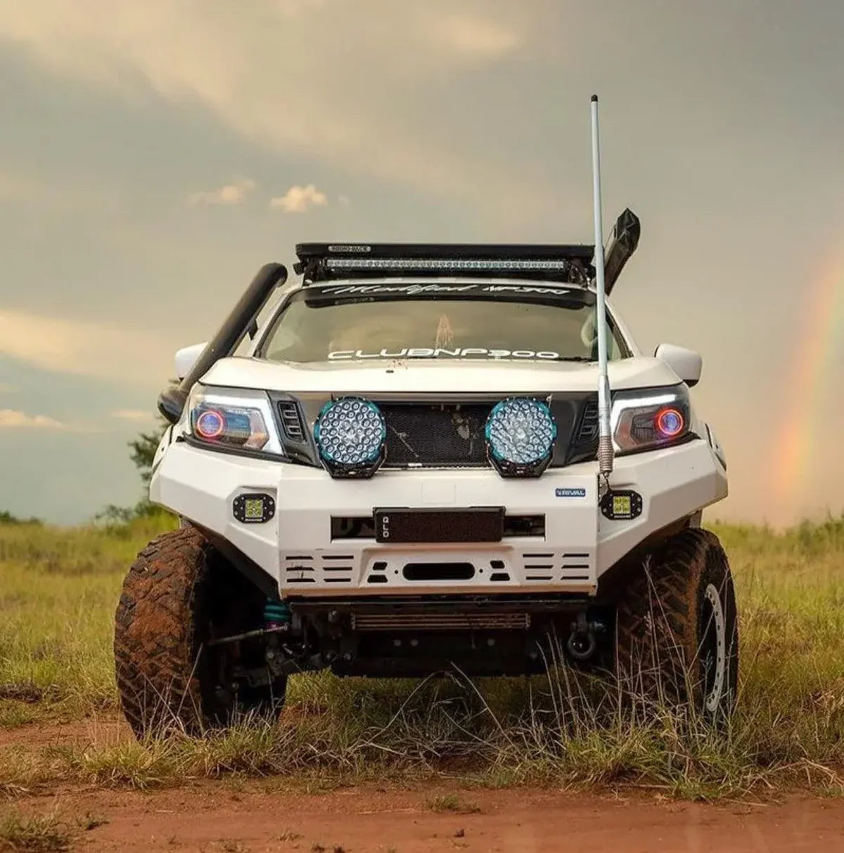 RIVAL 4X4 Aluminum Front Bar - Nissan Navara D23 2015-2019, includes RIVAL FOG lights (Set of 2)