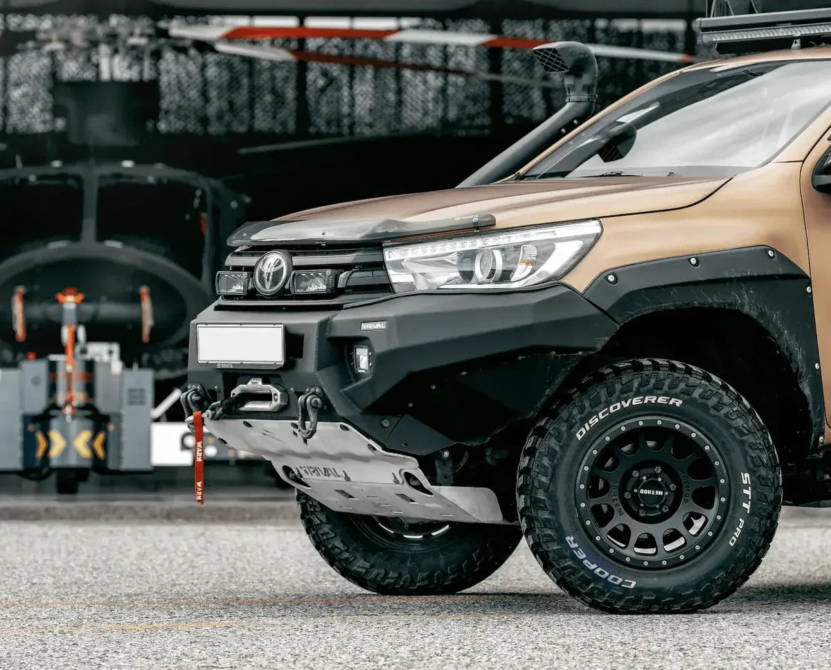 RIVAL 4X4 Aluminum Front Bar SUITS Toyota Hilux (2015–2018) with RIVAL LED Fog Lights (Set of 2)