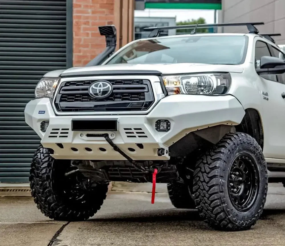 RIVAL 4X4 Aluminum Front Bar SUITS Toyota Hilux (2018–2021) with RIVAL Fog Lights (Set of 2)