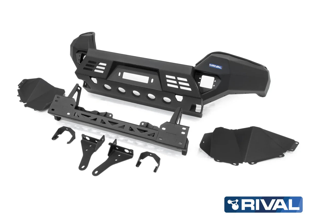 RIVAL 4X4 Aluminum Front Bar SUITS Toyota Hilux (2018–2021) with RIVAL Fog Lights (Set of 2)