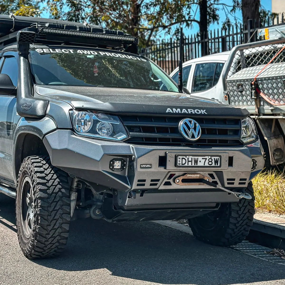 RIVAL 4X4 Aluminum Front Bar SUITS VW Amarok (2010-2022) includes RIVAL LED FOG lights (Set of 2)