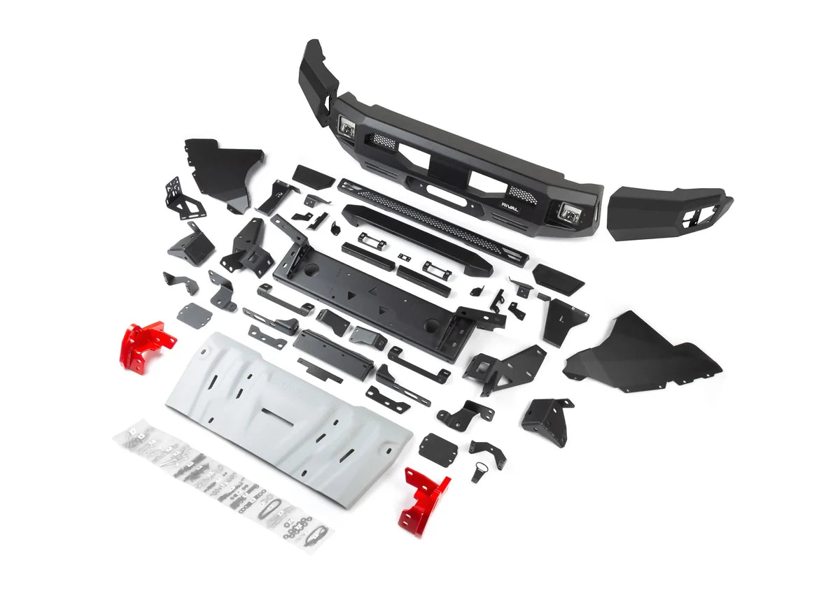 RIVAL 4X4 Aluminum Front Bar SUITS Toyota LC Prado 250 2024-On with RIVAL LED Fog Lights (Set of 2)