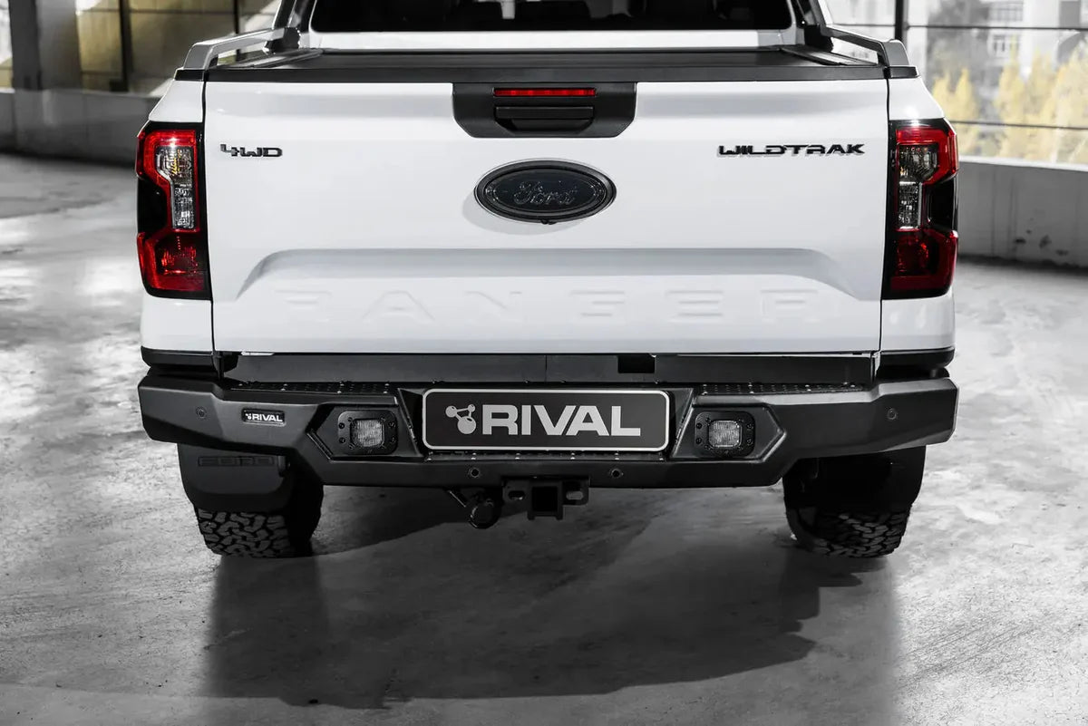 RIVAL 4X4 Aluminum Rear Bar Suits Ford Ranger Next Gen (2022-On) includes RIVAL Spotlights (Set of 2)