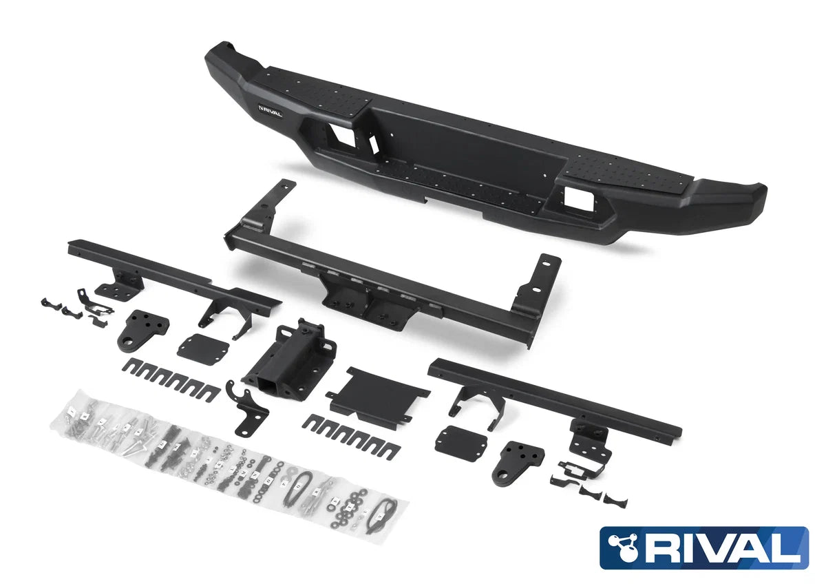 RIVAL 4X4 Aluminum Rear Bar Suits Ford Ranger Next Gen (2022-On) includes RIVAL Spotlights (Set of 2)