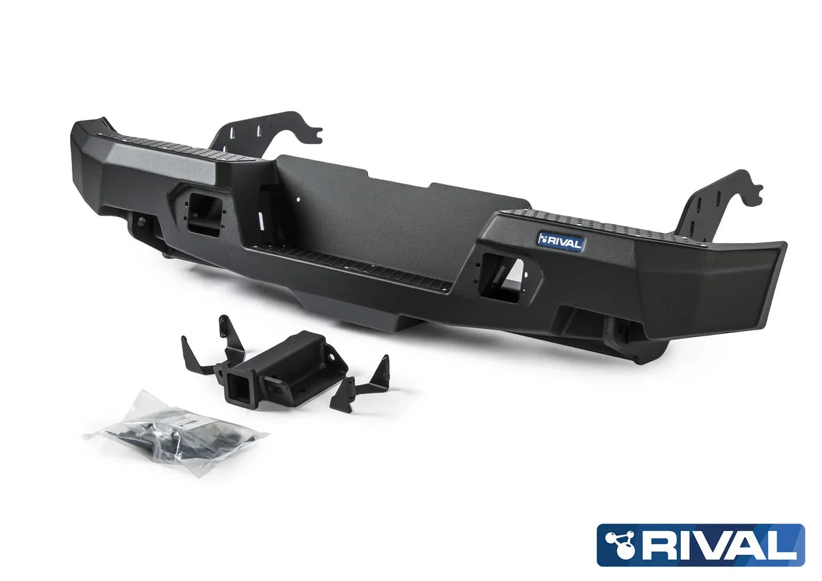 RIVAL 4X4 Aluminum Rear Bar Suits Ford Ranger PX1/PX2/PX3 (2011–2022) with RIVAL Spotlights (Set of 2)