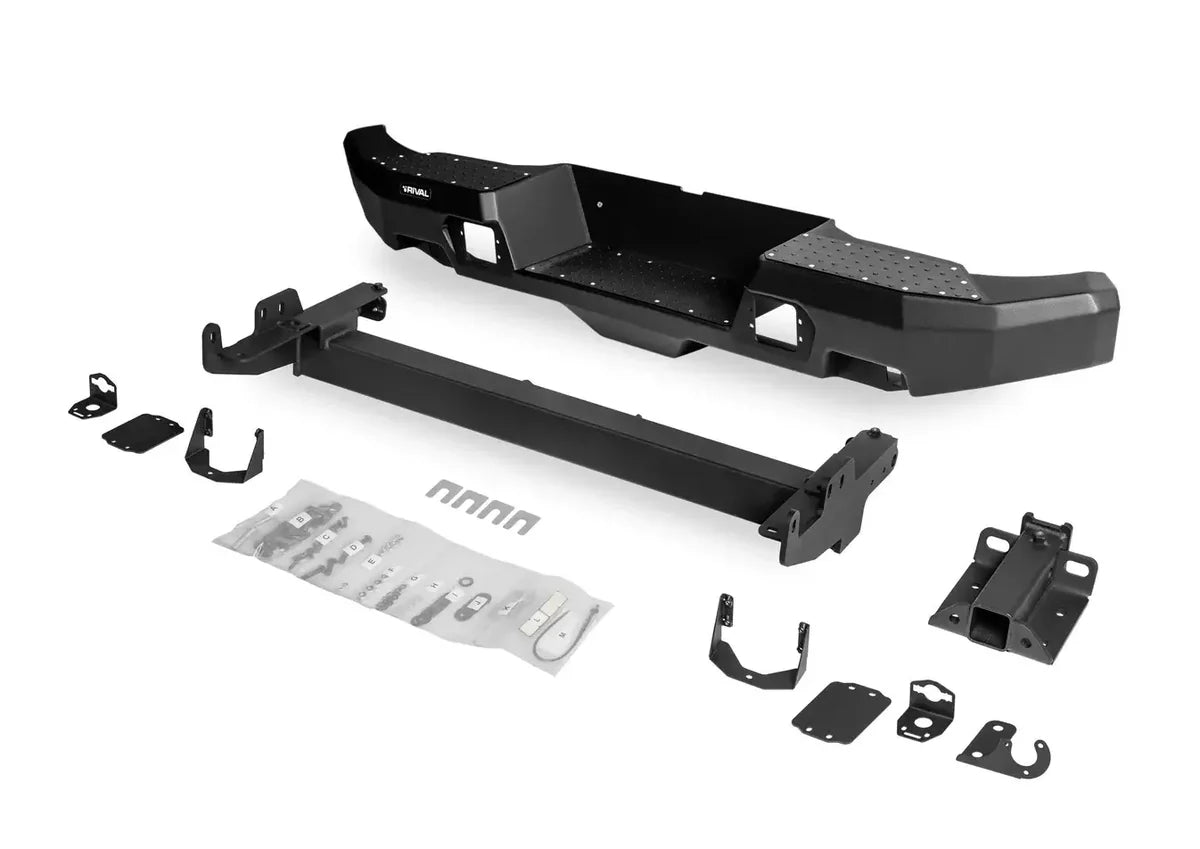 RIVAL 4X4 Aluminum Rear Bar Suits Toyota Hilux (2011–Present) with RIVAL Spotlights (Set of 2)