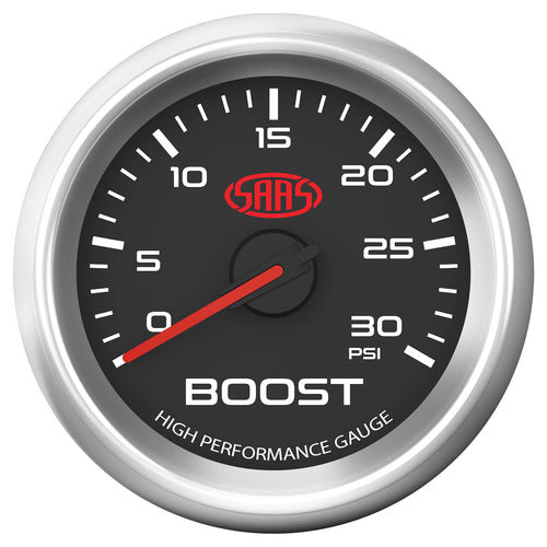 SAAS Boost Gauge Diesel 0-30 psi 52mm Black Muscle Series 3 (SG32213)