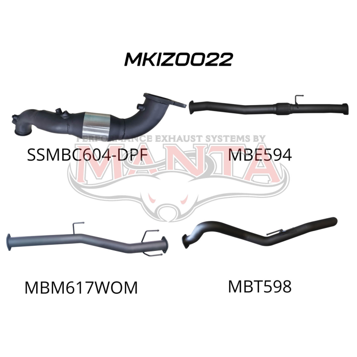 MANTA 4X4 ISUZU DMAX 3.0L 2021 - CURRENT ALUMINISED/STAINLESS STEEL EXHAUST