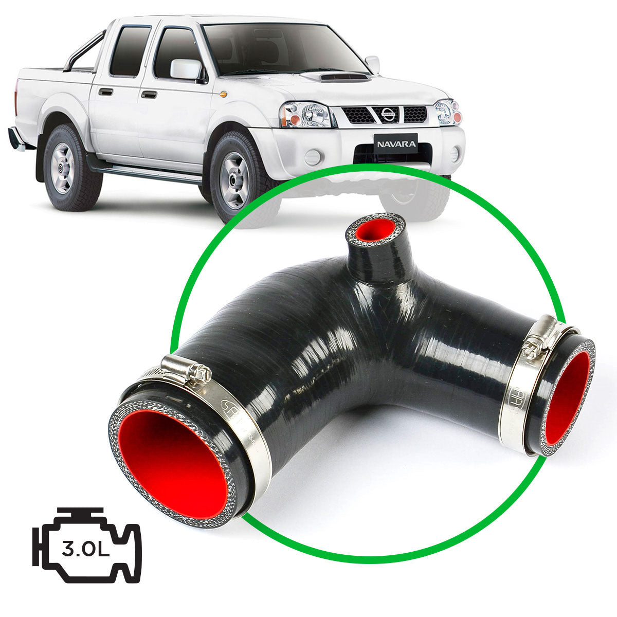 SAAS Silicone Airbox to Turbo Intake Pipe / Nissan Navara D22 ZD30