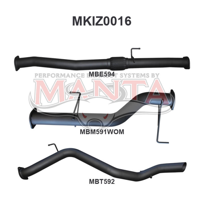 MANTA 4X4 ISUZU MU-X 3.0L 2017 - 2021 ALUMINISED/STAINLESS STEEL EXHAUST