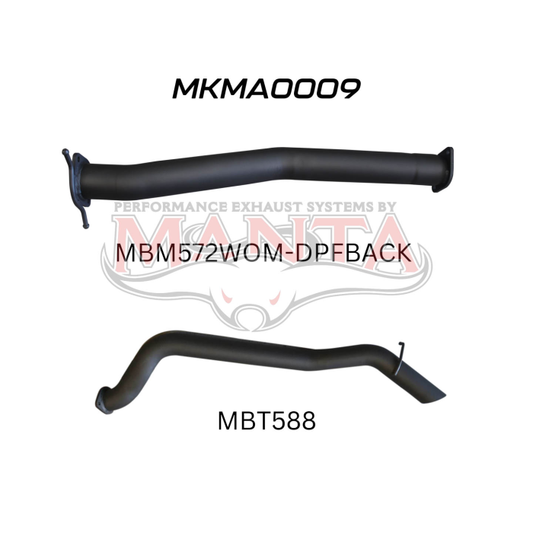 MANTA 4X4 MAZDA BT-50 DUAL CAB 3.2L OCTOBER 2016 -2021 3" (WITH DPF) ALUMINISED STEEL/STAINLESS STEEL EXHAUST