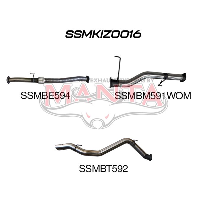 MANTA 4X4 ISUZU MU-X 3.0L 2017 - 2021 ALUMINISED/STAINLESS STEEL EXHAUST