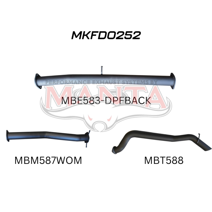 MANTA 4x4 FORD RANGER PX2, PX3 DUAL CAB 3.2L OCT 2016 -2022 (WITH DPF)  EXHAUST