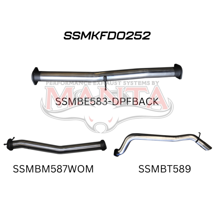 MANTA 4x4 FORD RANGER PX2, PX3 DUAL CAB 3.2L OCT 2016 -2022 (WITH DPF)  EXHAUST