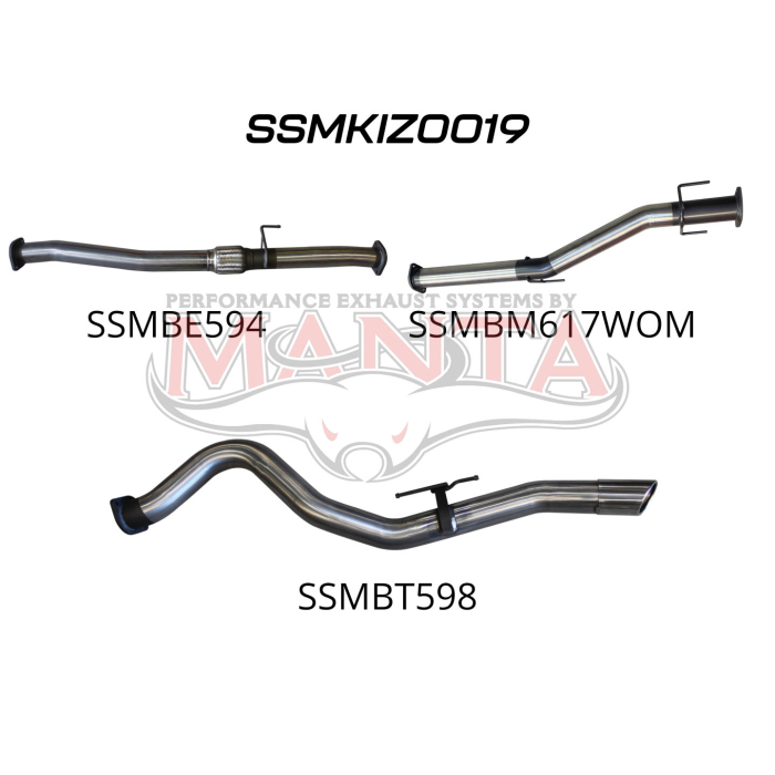 MANTA 4X4 ISUZU DMAX 3.0L 2021 - CURRENT ALUMINISED/STAINLESS STEEL EXHAUST