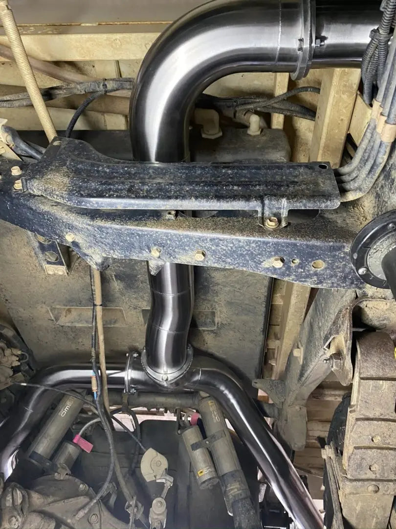 FATZ VDJ79 Series Pre-DPF (Dual Fuel Tank) Turbo Back 4″ Exhaust STRAIGHT THROUGH PIPE / RESONATOR STYLE MUFFLER