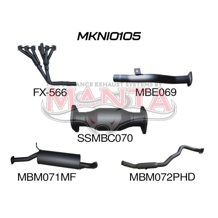 MANTA 4X4 NISSAN PATROL GU 4.5L TB45 PETROL WAGON 2.5" ALUMINISED/STAINLESS STEEL EXHAUST